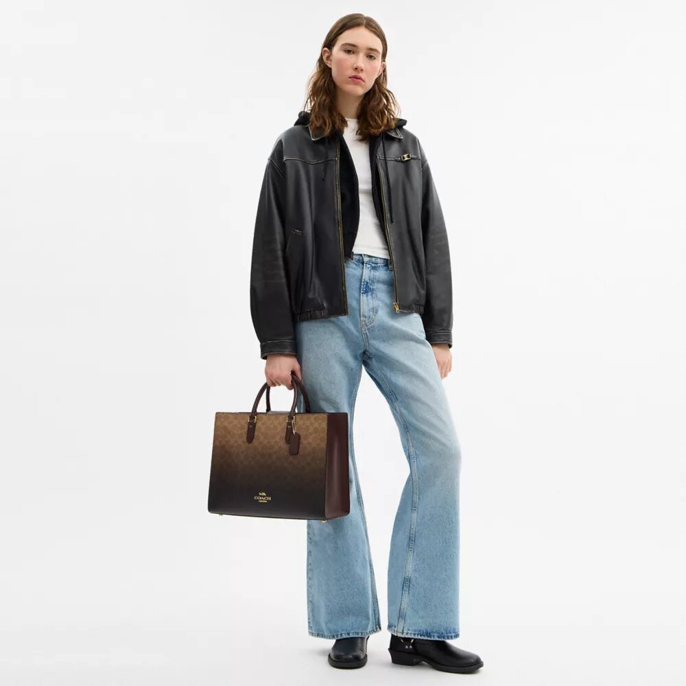 Bolso tote Maggie en lona Ombre Signature Canvas
