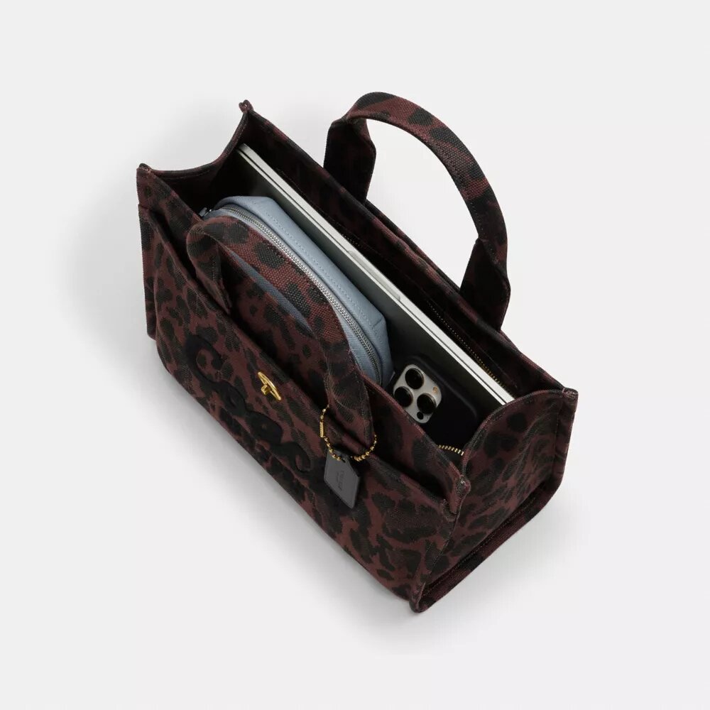 Bolso Tote tipo cargo con estampado de leopardo