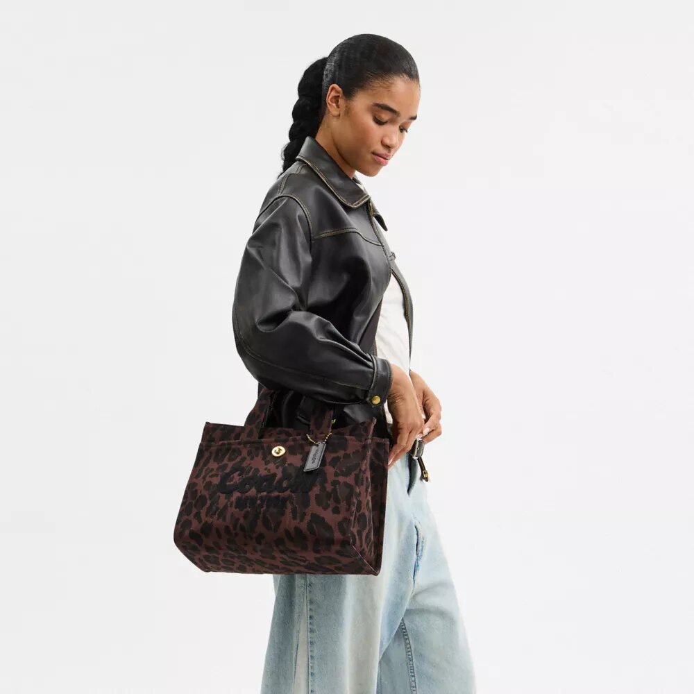 Bolso Tote tipo cargo con estampado de leopardo