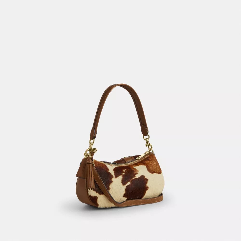 Bolsos de hombro Ashton en piel de becerro con estampado de vaca