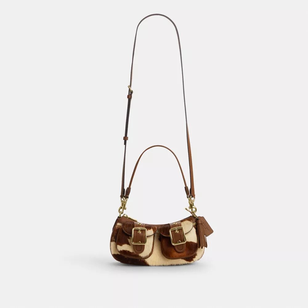 Bolsos de hombro Ashton en piel de becerro con estampado de vaca