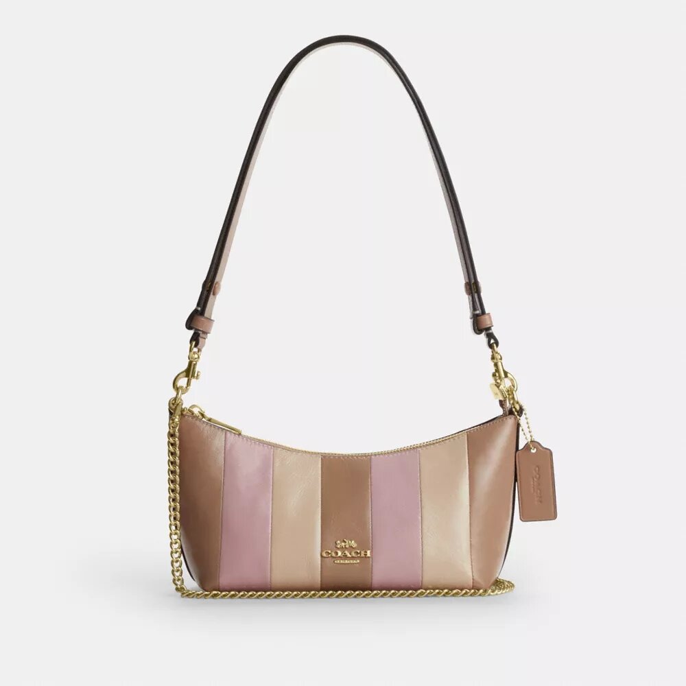Bolsos de hombro Caitlin con patchwork a rayas