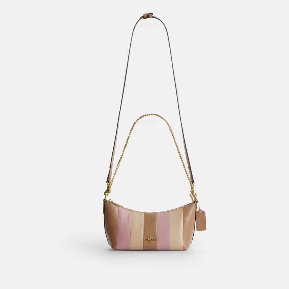 Bolsos de hombro Caitlin con patchwork a rayas