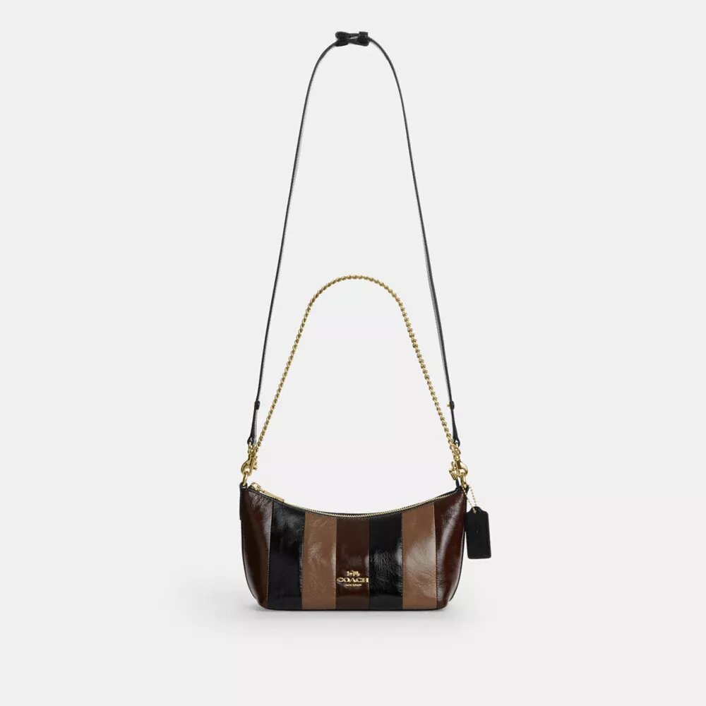 Bolsos de hombro Caitlin con patchwork a rayas