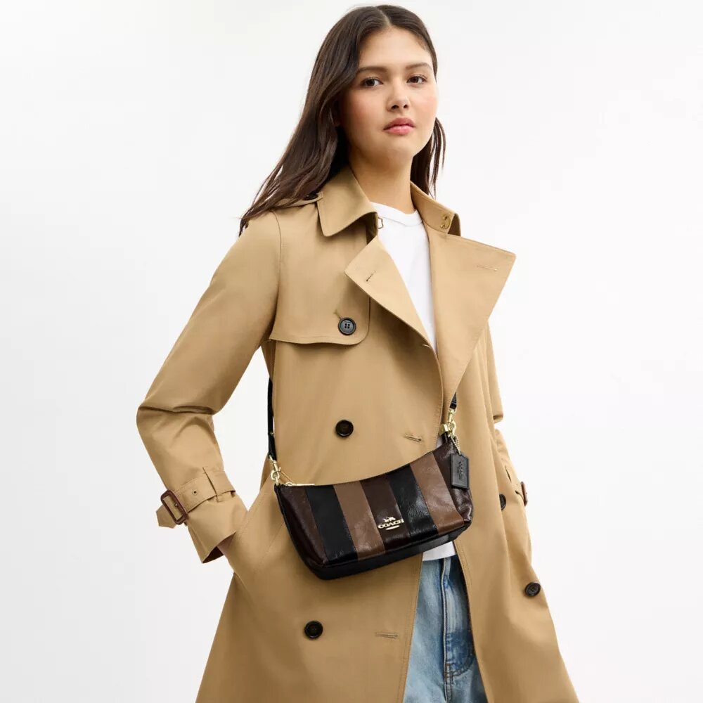 Bolsos de hombro Caitlin con patchwork a rayas