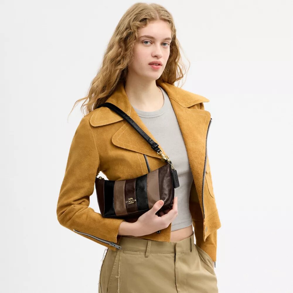 Bolsos de hombro Caitlin con patchwork a rayas
