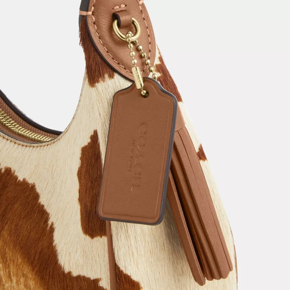 Bolsos de hombro Emily en piel de ternero con estampado de vaca