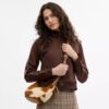 Bolsos de hombro Emily en piel de ternero con estampado de vaca