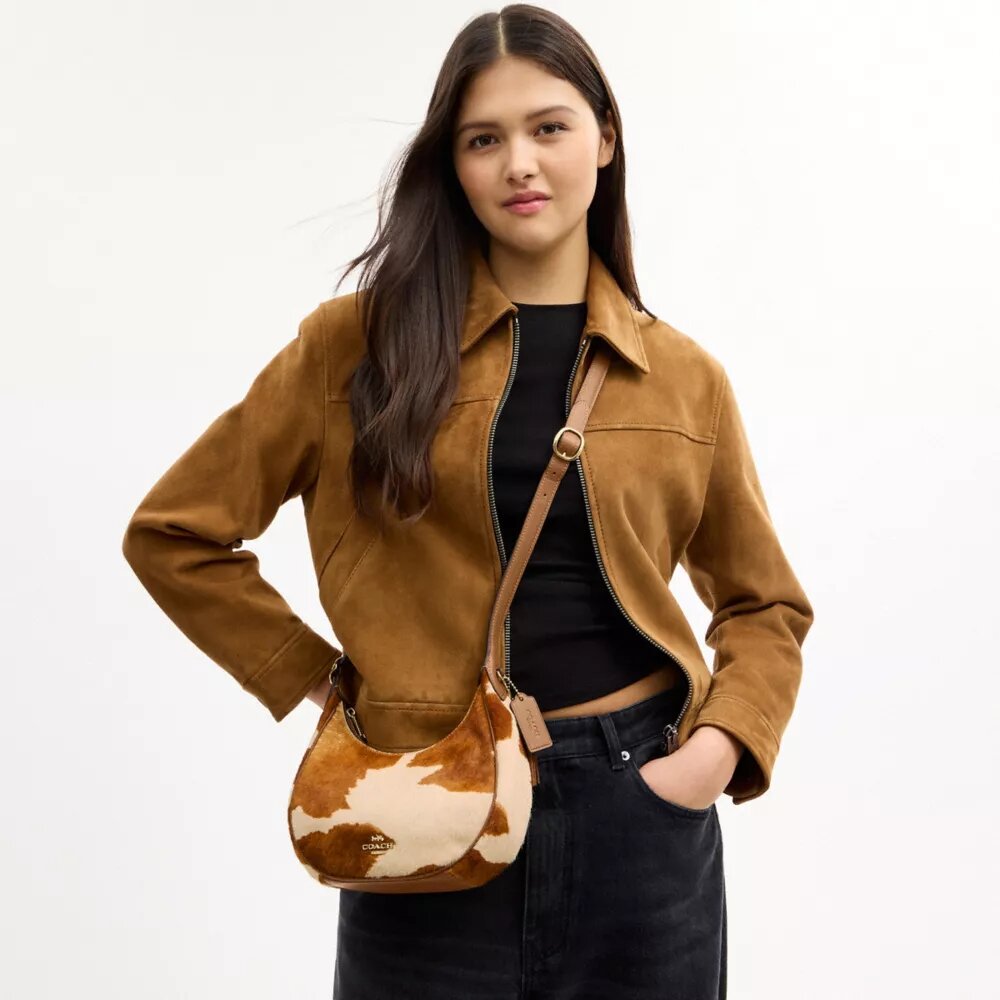 Bolsos de hombro Emily en piel de ternero con estampado de vaca