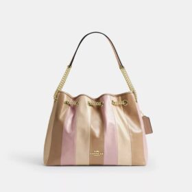Bolsos de hombro Evelyn con patchwork a rayas