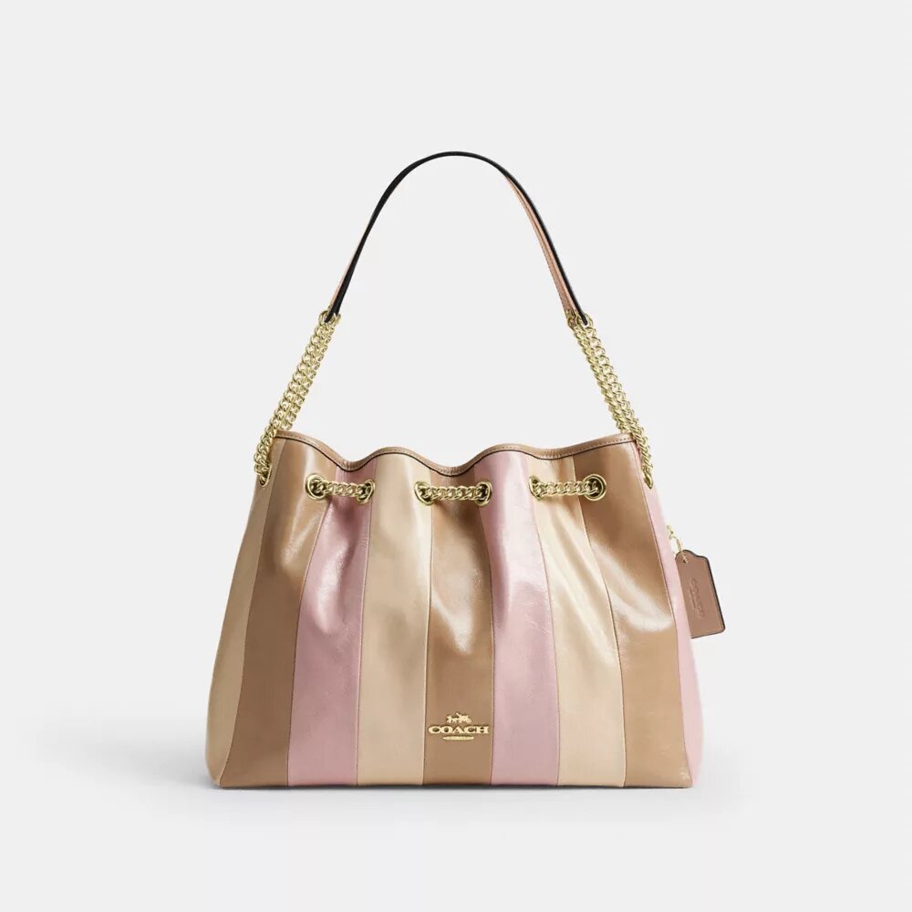 Bolsos de hombro Evelyn con patchwork a rayas