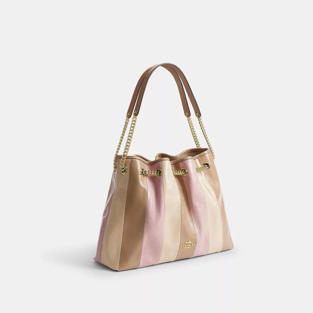 Bolsos de hombro Evelyn con patchwork a rayas