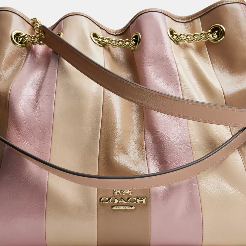 Bolsos de hombro Evelyn con patchwork a rayas