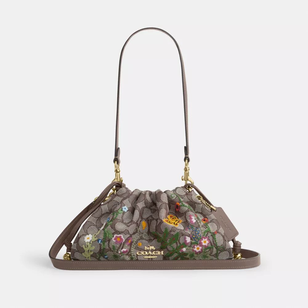 Bolsos de hombro Faye en jacquard exclusivo con bordado floral