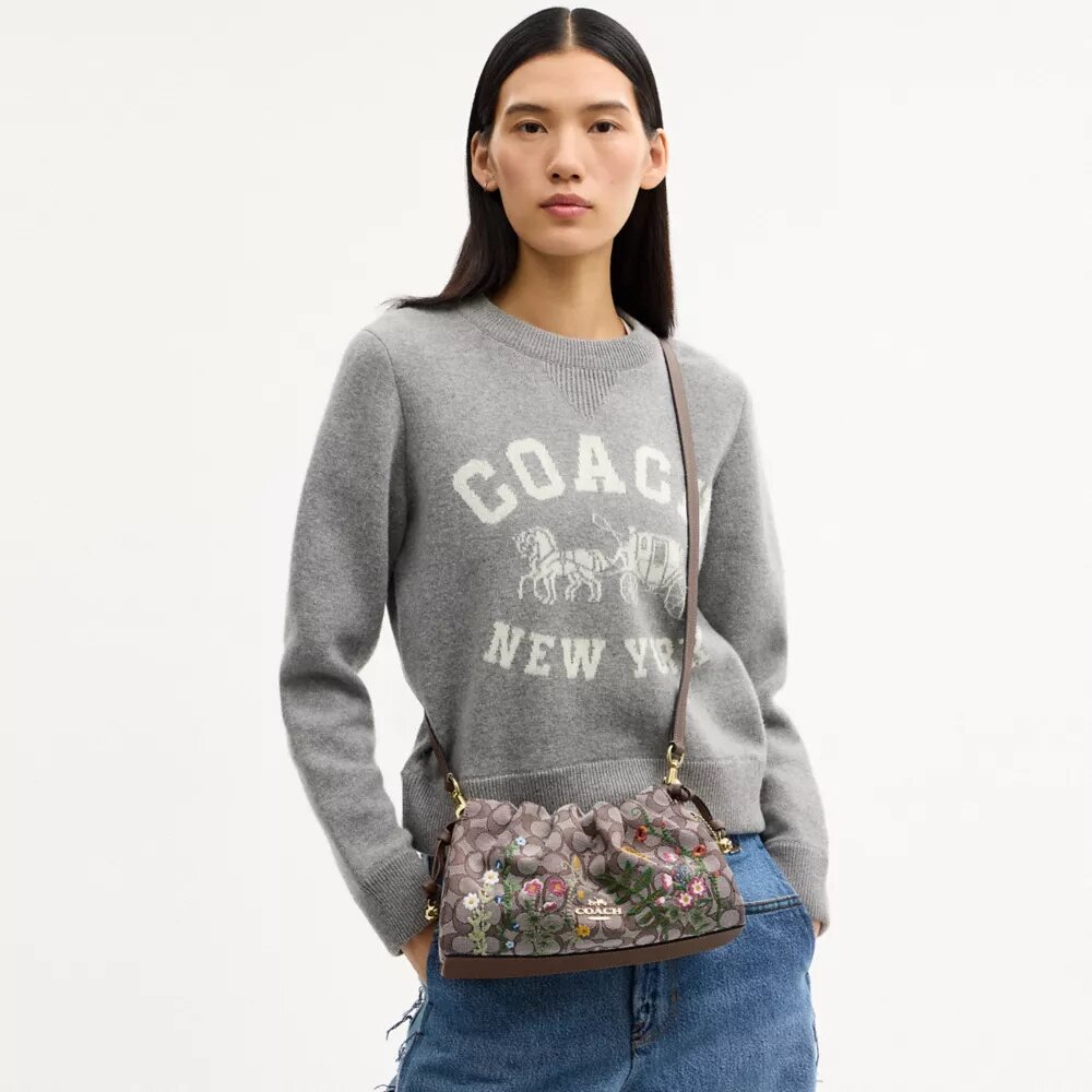 Bolsos de hombro Faye en jacquard exclusivo con bordado floral