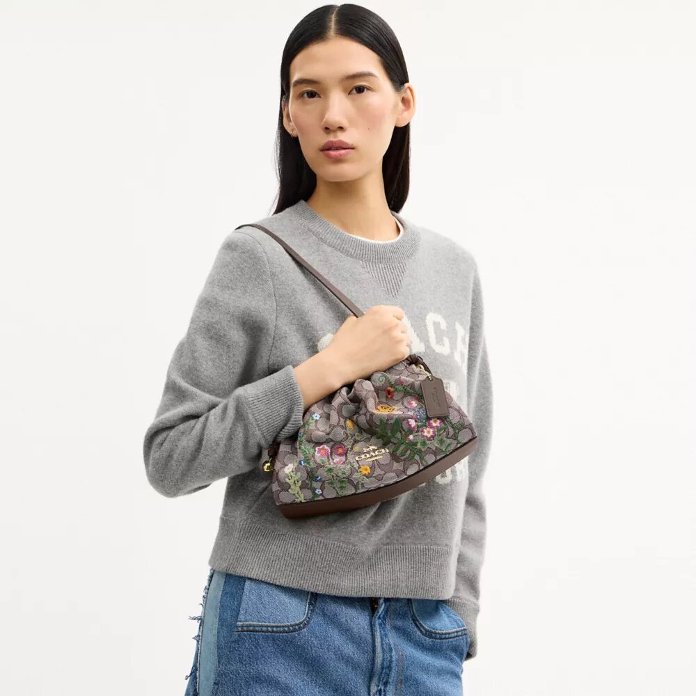 Bolsos de hombro Faye en jacquard exclusivo con bordado floral