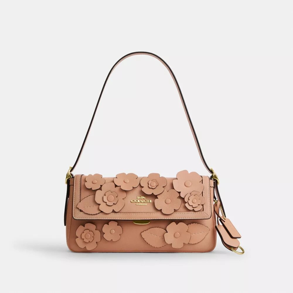 Bolsos de hombro pequeños con solapa «Etta» y apliques florales