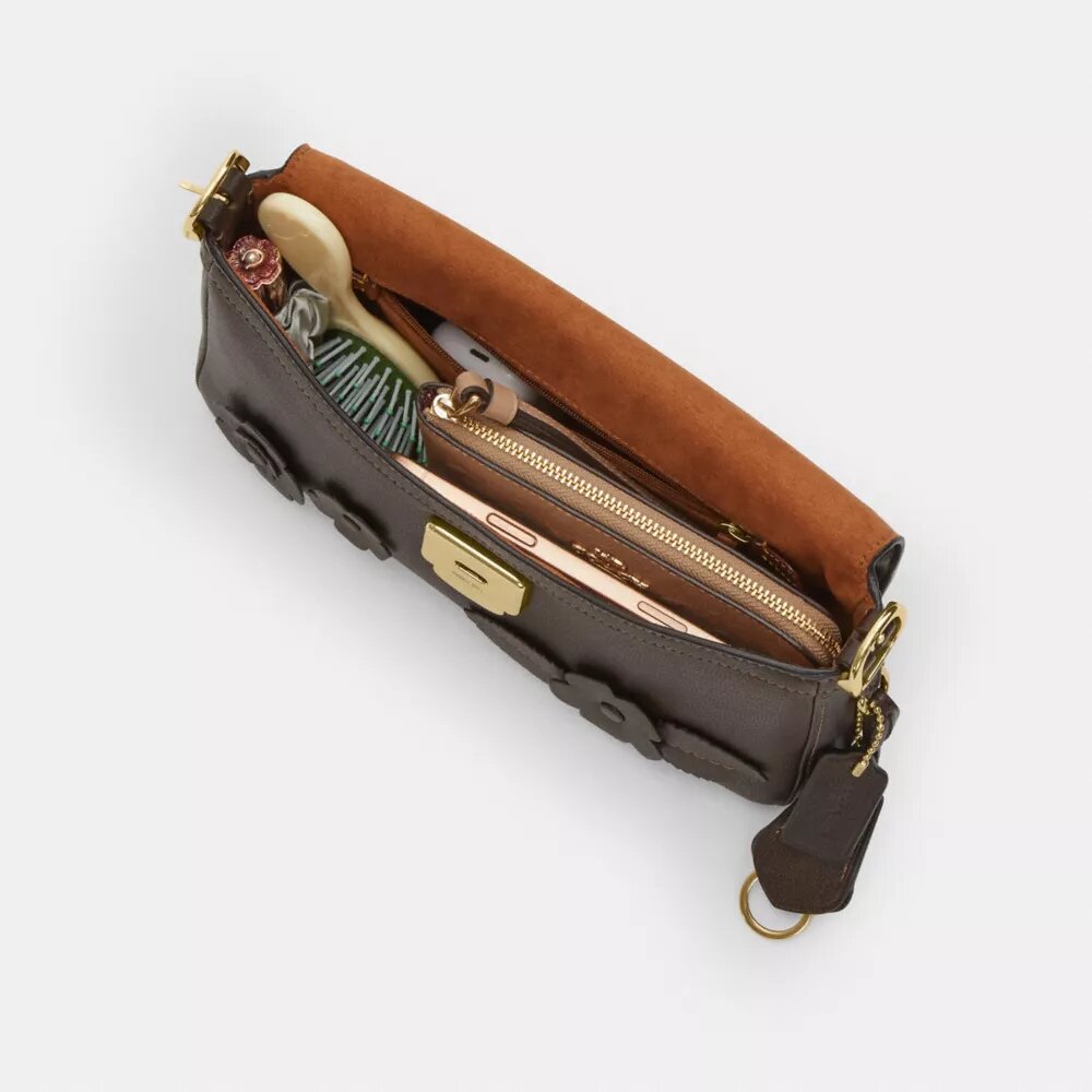 Bolsos de hombro pequeños con solapa «Etta» y apliques florales