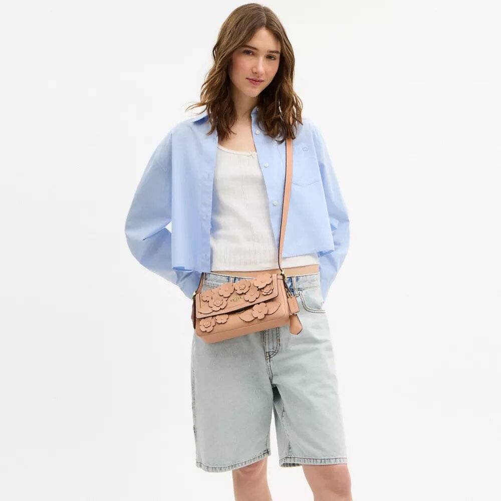 Bolsos de hombro pequeños con solapa «Etta» y apliques florales