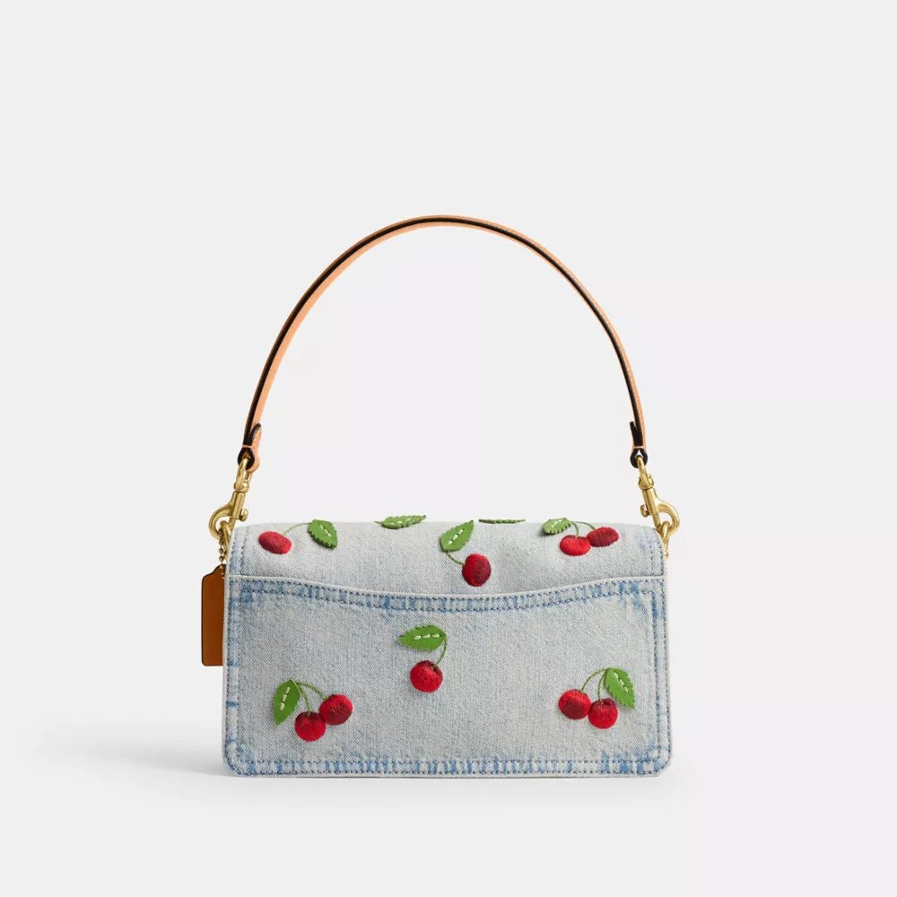Bolsos de hombro Tabby 26 con bordado de cerezas
