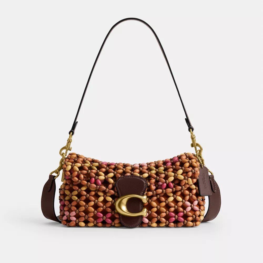 Bolsos de hombro Tabby 26 con cuentas de madera