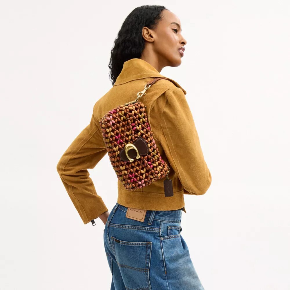 Bolsos de hombro Tabby 26 con cuentas de madera