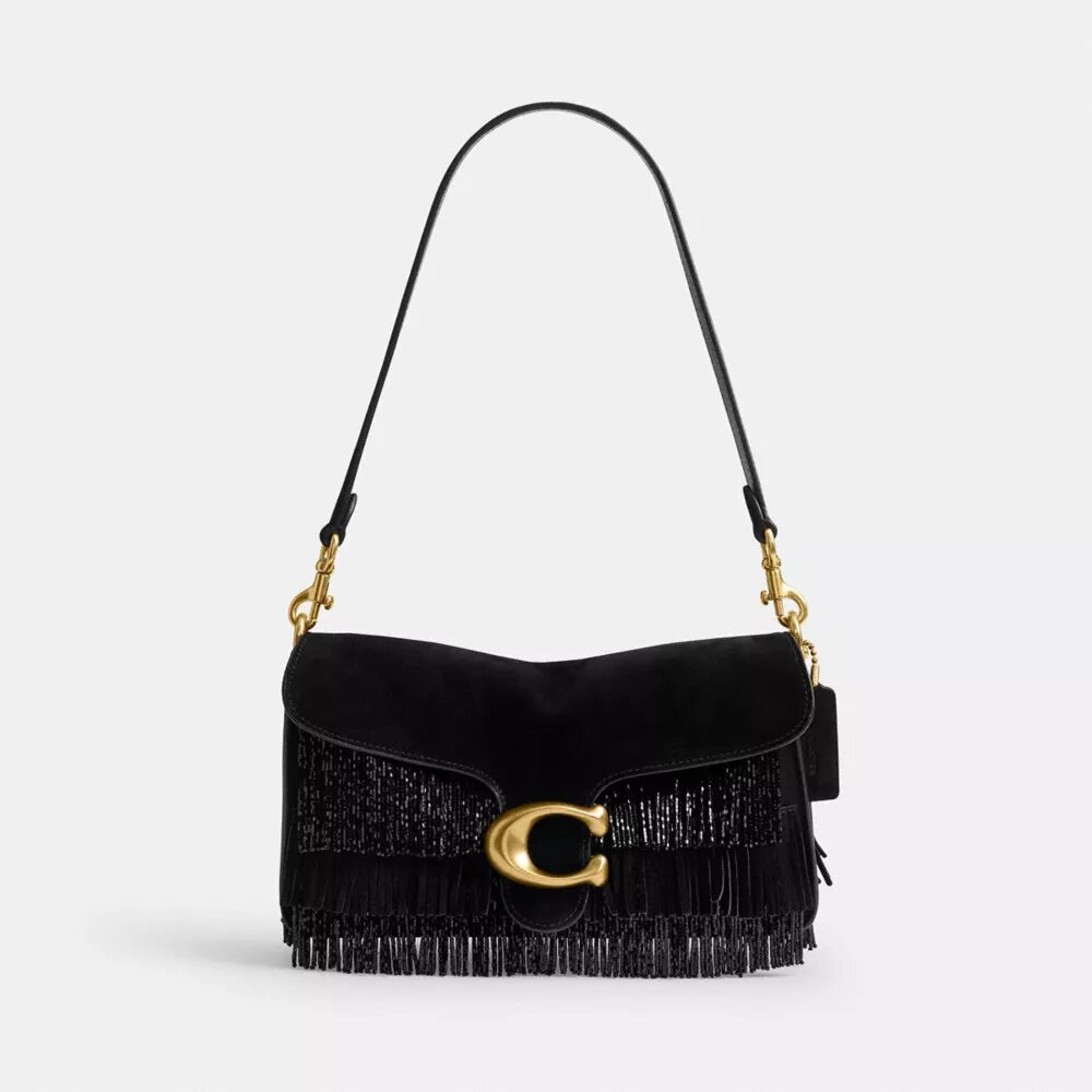 Bolsos de hombro Tabby 26 con flecos de cuentas de cristal