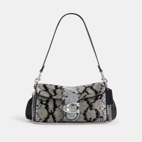 Bolsos de hombro Tabby 26 con motivo de serpiente con abalorios