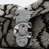 Bolsos de hombro Tabby 26 con motivo de serpiente con abalorios