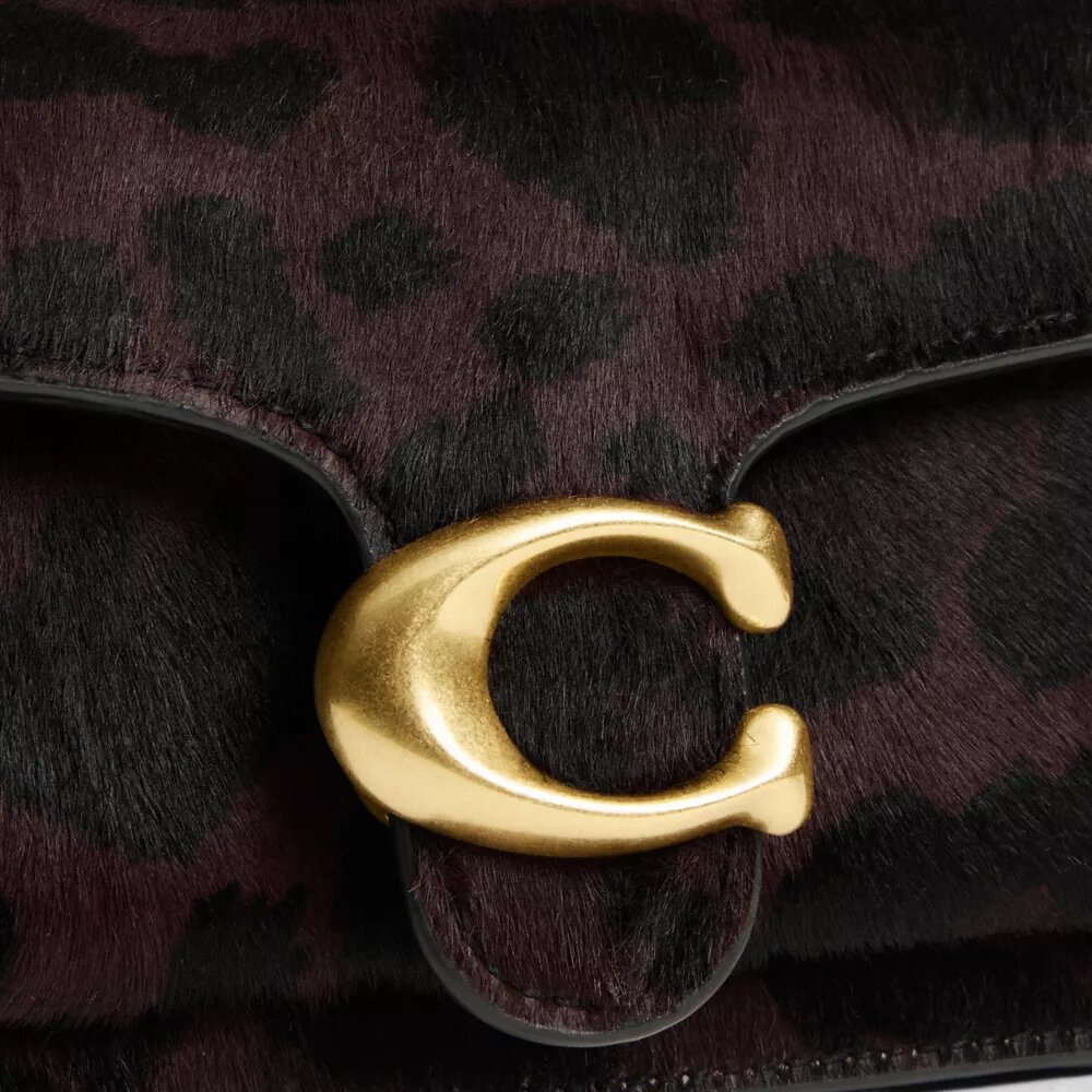 Bolsos de hombro «Tabby» de 20 in de piel de becerro con estampado de leopardo