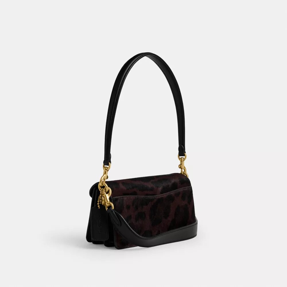 Bolsos de hombro «Tabby» de 20 in de piel de becerro con estampado de leopardo