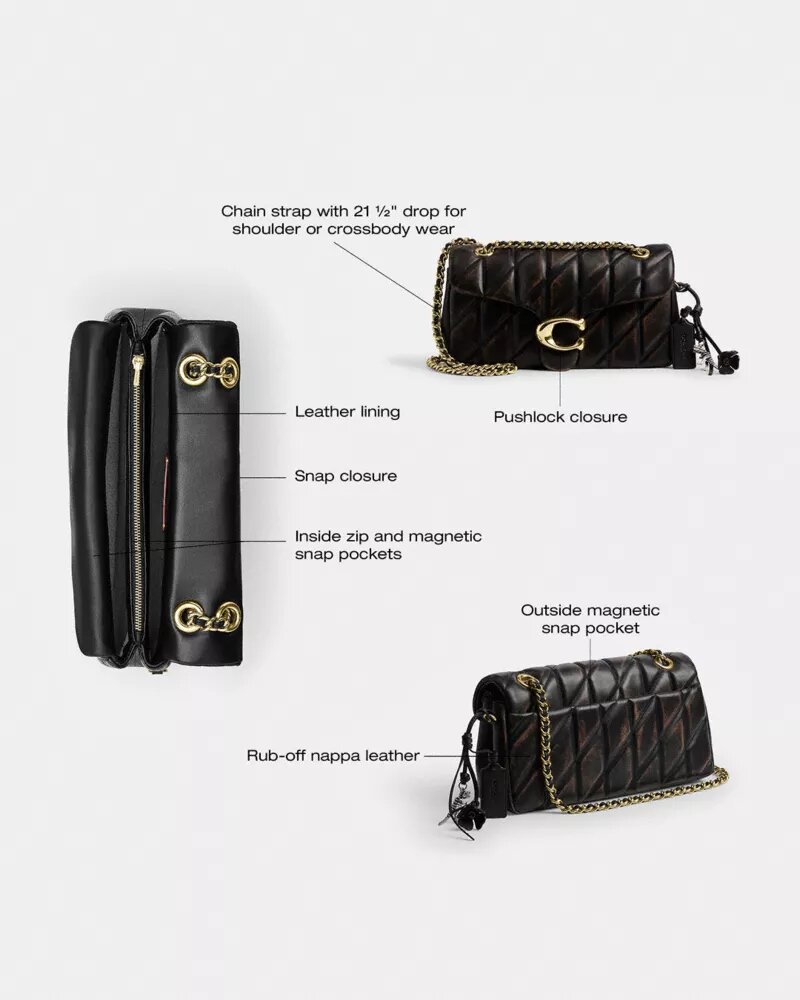 Bolsos de hombro Tabby de 26 en piel «Loved» con acolchado