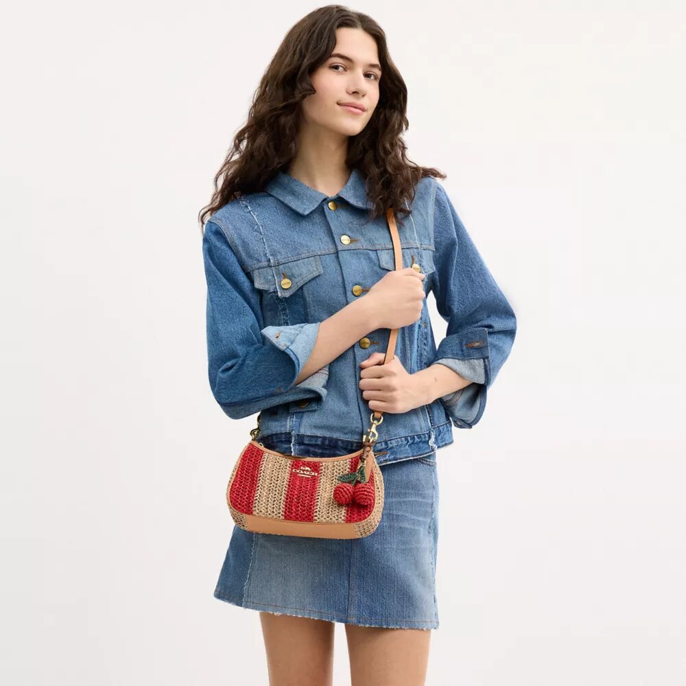 Bolsos de hombro Teri con rayas y colgante