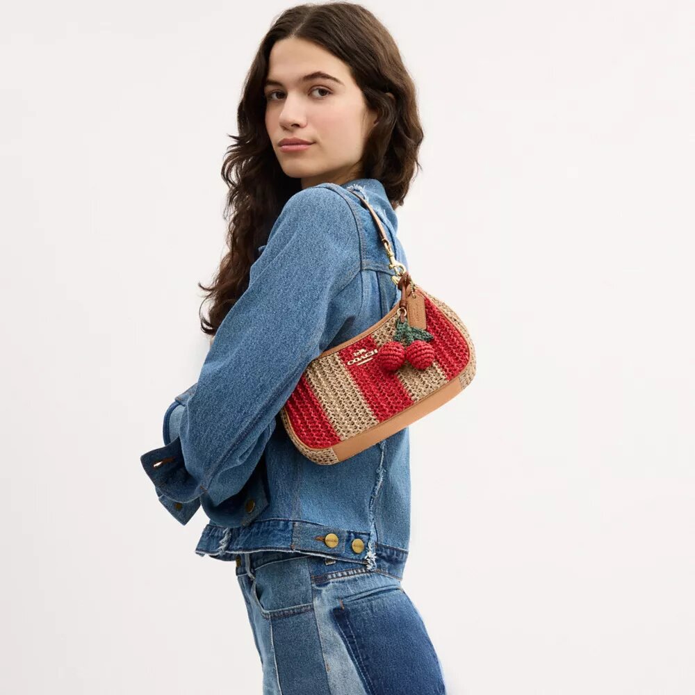 Bolsos de hombro Teri con rayas y colgante