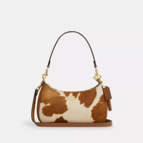 Bolsos de hombro Teri en piel de becerro con estampado de vaca