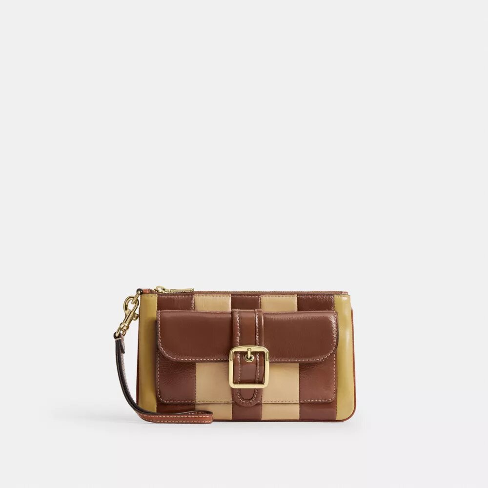 Bolsos de pulsera Ashton con patchwork a rayas