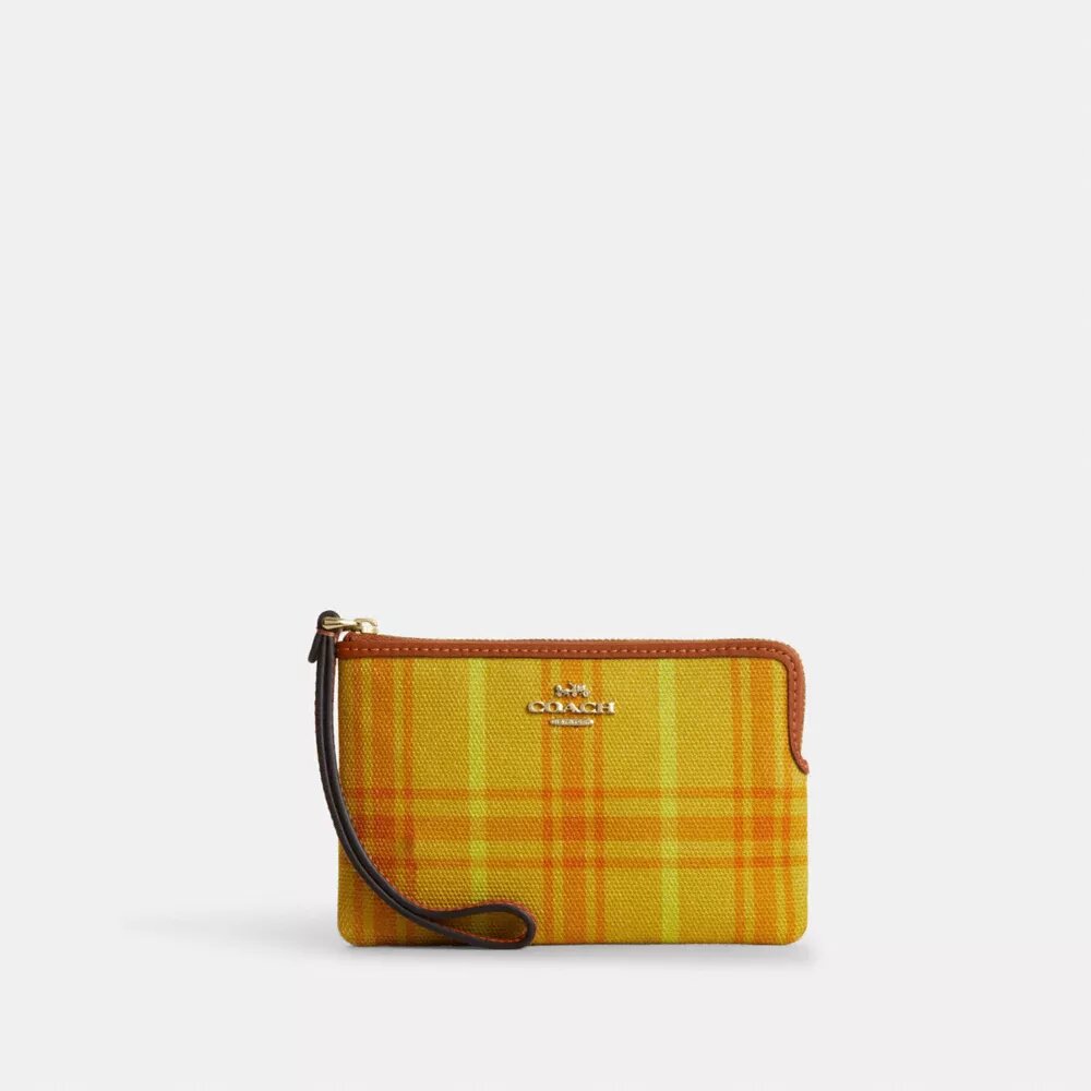 Bolsos de pulsera con cremallera en esquina de Algodón regenerativo con estampado a cuadros