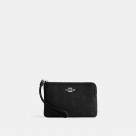 Bolsos de pulsera con cremallera en esquina en jacquard Signature