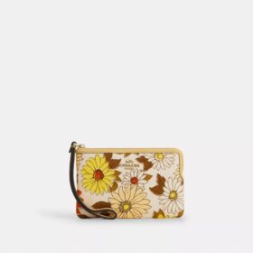 Bolsos de pulsera con cremallera en la esquina y estampado floral