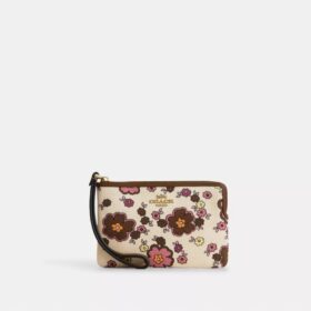 Bolsos de pulsera con cremallera en la esquina y estampado floral