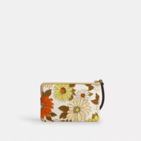 Bolsos de pulsera con cremallera en la esquina y estampado floral