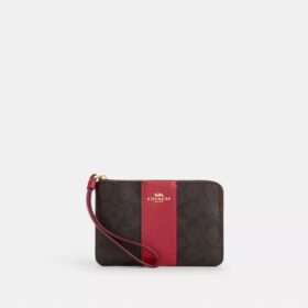 Bolsos de pulsera con cremallera en las esquinas, en Signature Canvas con rayas