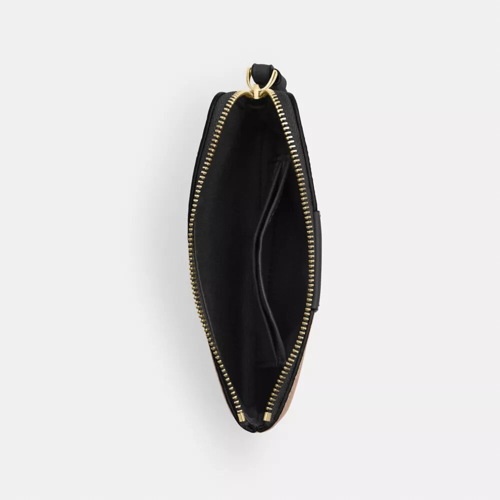 Bolsos de pulsera con cremallera en las esquinas, en Signature Canvas con rayas