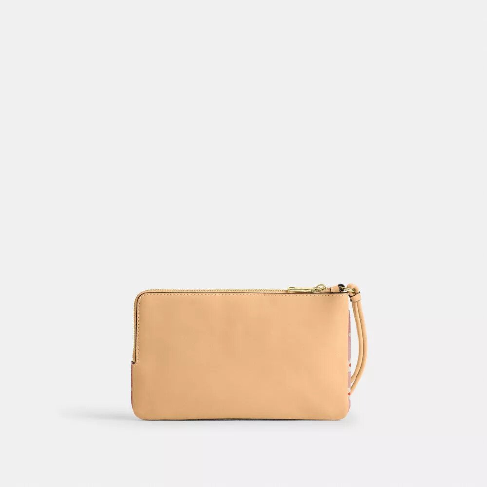 Bolsos de pulsera con doble cremallera y estampado floral