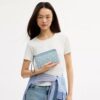 Bolsos de pulsera con doble cremallera y estampado floral