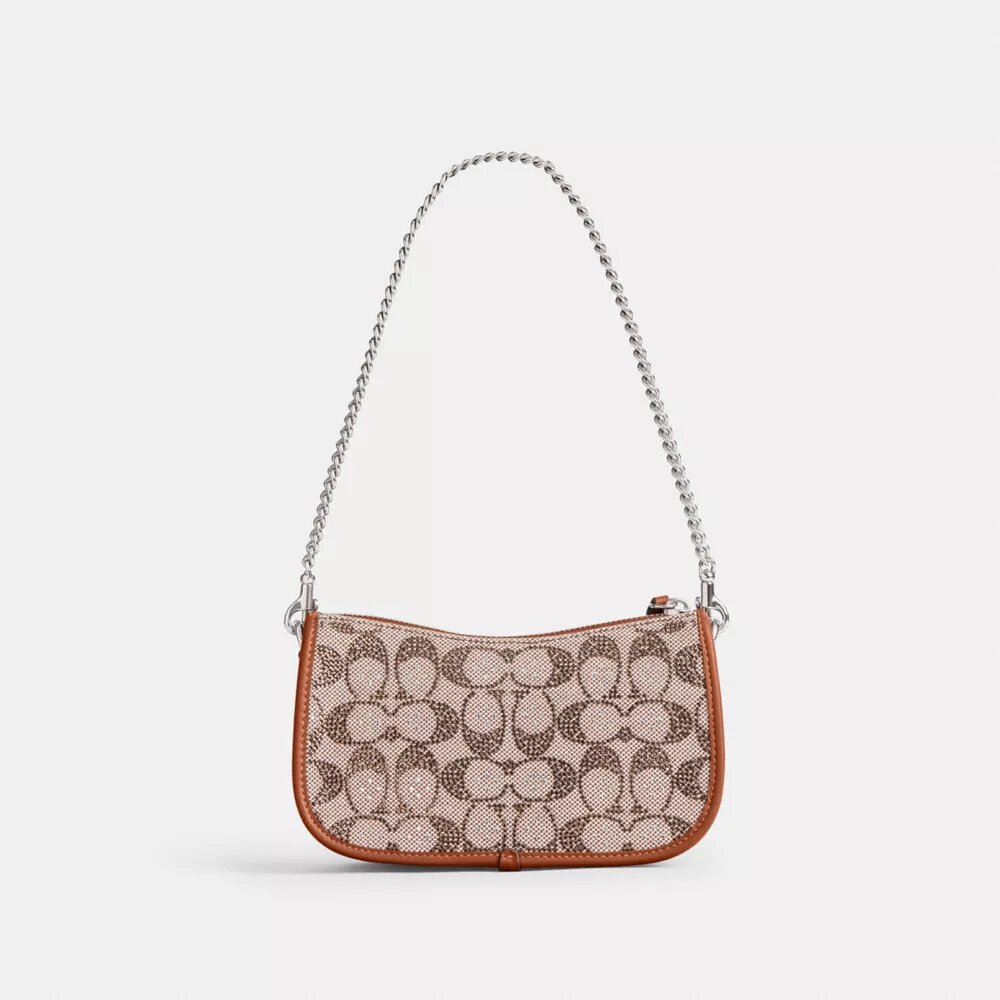 Bolsos Swinger 20 con cadena en jacquard Crystal Signature