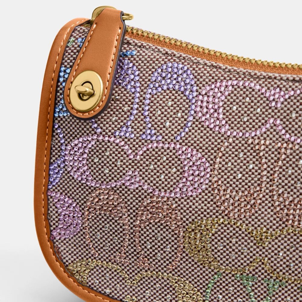 Bolsos Swinger 20 con cadena en jacquard Crystal Signature