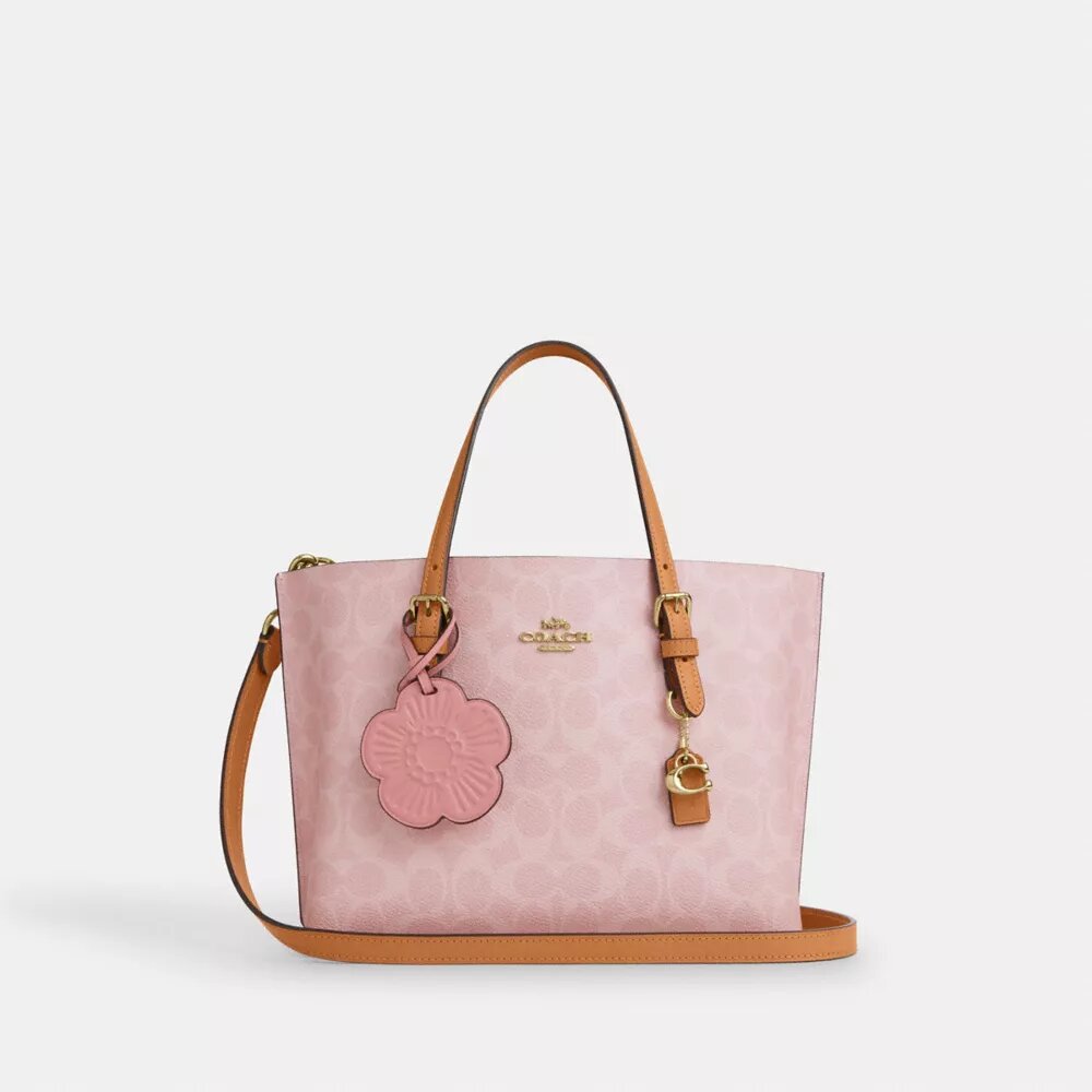 Bolsos Tote Mollie de 25 pulgadas en Signature Canvas con Charms