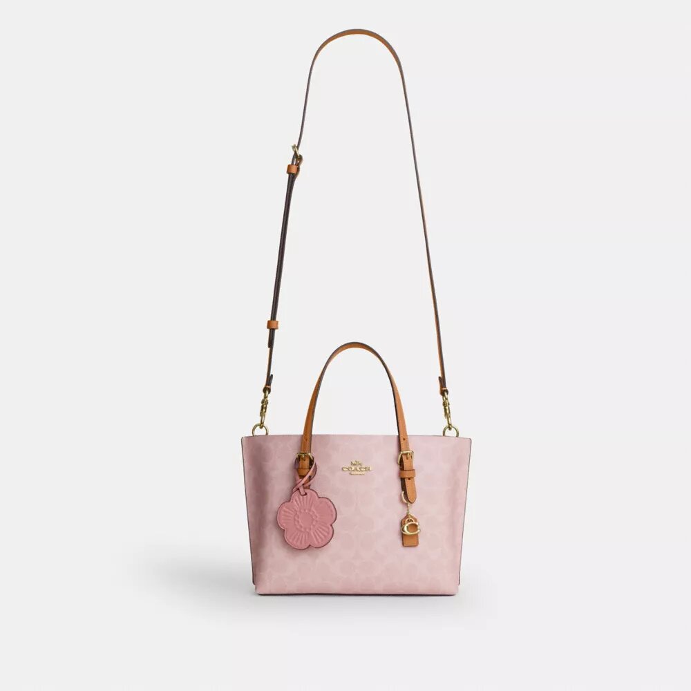 Bolsos Tote Mollie de 25 pulgadas en Signature Canvas con Charms