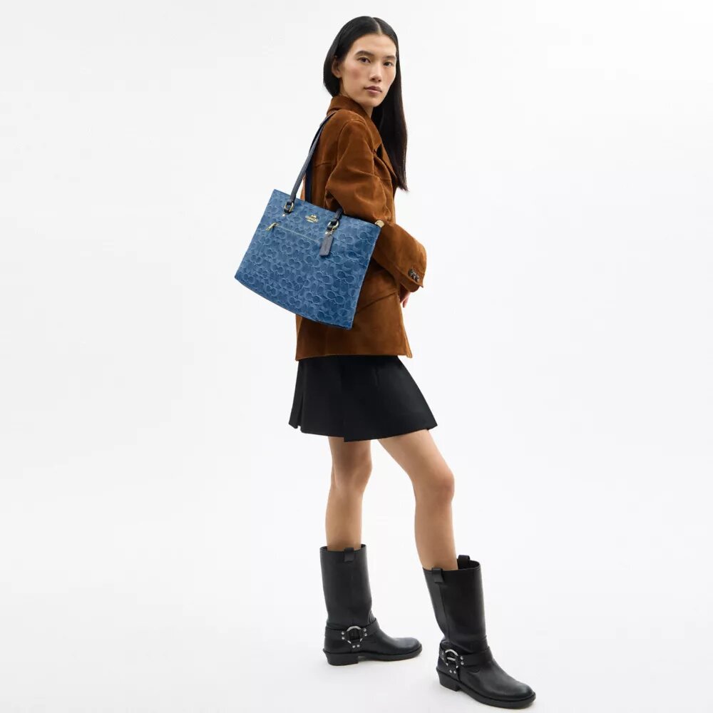 Bolsos Tote «Station» en denim emblemático